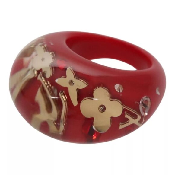 LOUIS VUITTON Uncle John Burgh Ring plastic Red - Picture 1 of 13